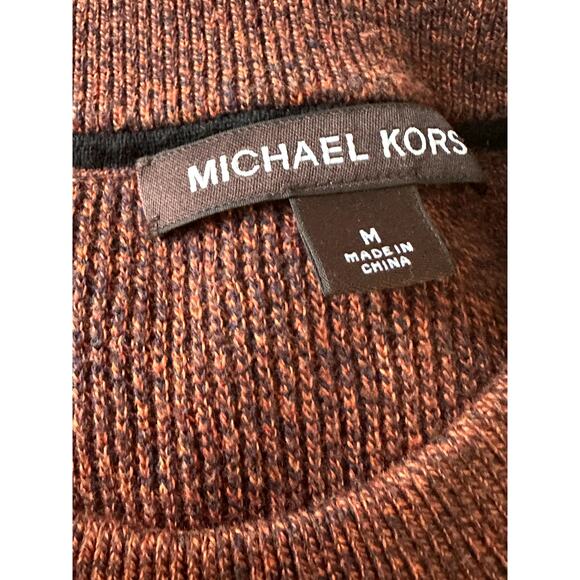 Michael Kors Men's Crew Neck Sweater Rust Black Orange Medium - Picture 2 of 4